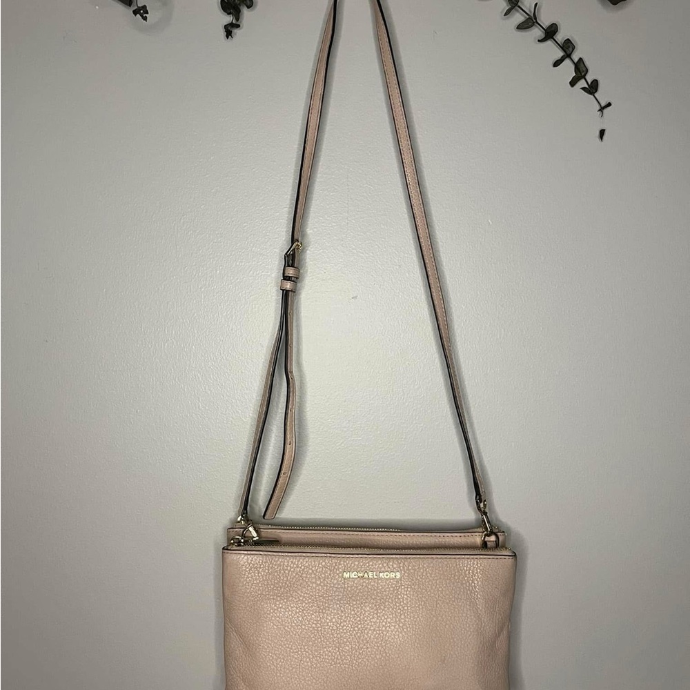 Michael Kors Cream Adele Double Zip Crossbody Bag